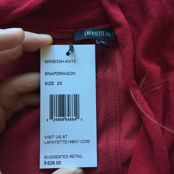 lafayette 148 red vest with faux leather back - Picture 5 of 5